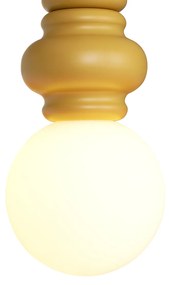 Lampada a sospensione retrò giallo senape con vetro opaco - Fedde