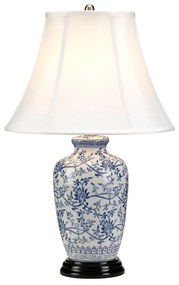 Lampada Da Scrivania Contemporanea Blue Ginger Jar Porcellana Blu 1 Luce E27