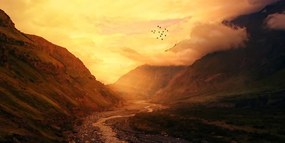 Quadro su tela – Tramonto sulla montagna