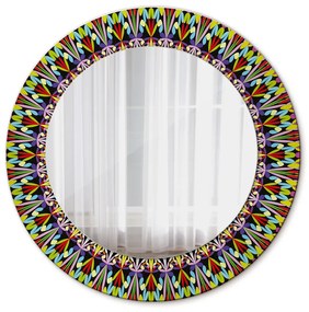 Specchio rotondo stampato Pattern di mandala psichedelica fi 50 cm