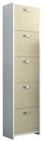 Scarpiera Salvaspazio 5 ante doppia profondità L 50 x H 182 x P 25 cm 20 paia, beige
