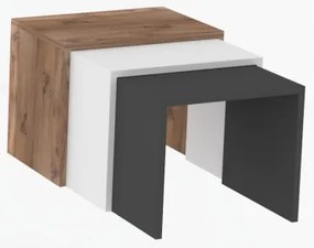 SET 3x Tavolino GUL marrone/bianco/grigio