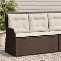 Panca Reclinabile da Giardino con Cuscini Marrone in Polyrattan 368947