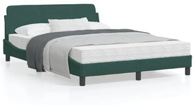 Giroletto Senza Materasso Verde Scuro 140x200 Cm İn Velluto /