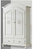 Armadio 2 porte classico in legno bianco opaco 125x61x200