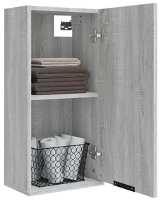 Mobile da Bagno a Parete Grigio Sonoma 32x20x67 cm