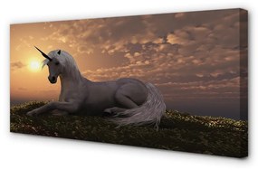 Quadro su tela Unicorn Mountain Sunset 100x50 cm