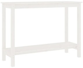 Tavolo consolle bianco 110x40x80 cm in legno massello di pino