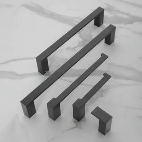 Porta asciugamani diritto da muro L 35 cm in alluminio Nero Sky