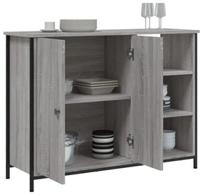 Credenza Grigio Sonoma 100x33x75 cm in Legno Multistrato