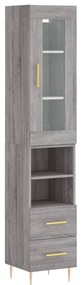 Credenza grigio sonoma 34,5x34x180 cm in legno multistrato