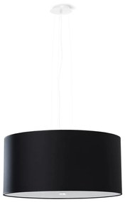 Lampada a sospensione nera con paralume in tessuto ø 50 cm Volta - Nice Lamps