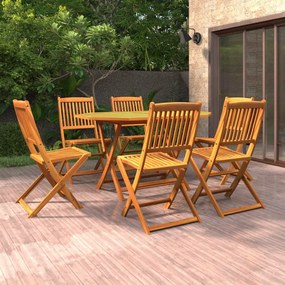 Set mobili da pranzo da giardino 7 pz legno massello di acacia