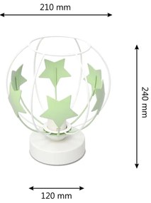 Lampada da tavolo per bambini STARS 1xE27/15W/230V verde/bianco