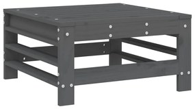 Set Salotto da Giardino 4 pz Grigio in Legno Massello di Pino