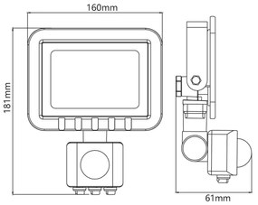 Riflettore LED con sensore LED/30W/230V IP65