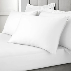 Set copripiumino e federa bianco in raso di cotone per letto matrimoniale e per letto esteso 230x220 cm Cotton Sateen – Bianca