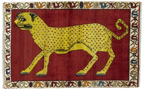 Gabbeh Tappeto 110 x 160 Rosso (Iran) Annodato A Mano