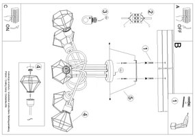 Sollux SL.1110 - Lampadario a stelo ARTEMIS 5xE14/40W/230V nero