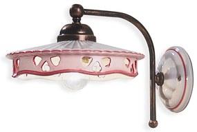 Applique Classica Alessandria Ferro E Ceramica Nero Sfumato Rame 1 Luce E27