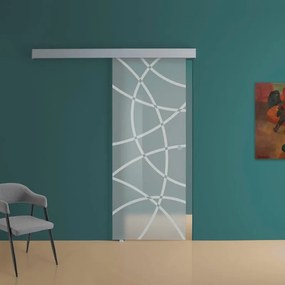Porta scorrevole reversibile Circle in alluminio multicolore, L 96 x H 215 cm, con binario Meli