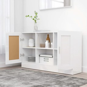 Credenza bianco lucido 120x30,5x70 cm in truciolato