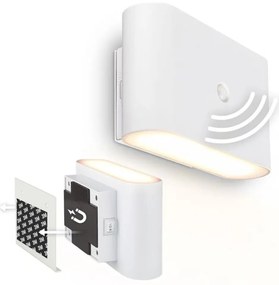 Briloner 3878016 - Lampada da parete a LED ricaricabile con sensore CHAT LED/3W/5V 2000 mAh bianca