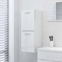 Armadio da Bagno Bianco Lucido 60x33x80 cm in Truciolato cod mxl 12936