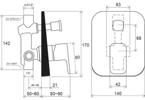 Ravak X070134 - Miscelatore doccia da incasso FREE, cromo lucido