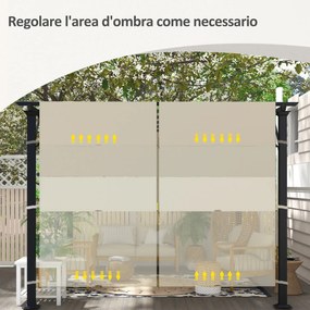 Copertura per Gazebo Pergola 3x3 m 488x122 cm  in PE Impermeabile Cachi...