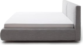 Letto matrimoniale imbottito grigio con contenitore con rete inclusa 180x200 cm Atesio – Meise Möbel