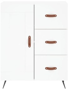 Credenza Bianca 69,5x34x180 cm in Legno Multistrato