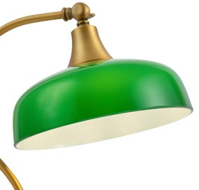 Lampada da tavolo classica bronzo con vetro opale verde - Clerk