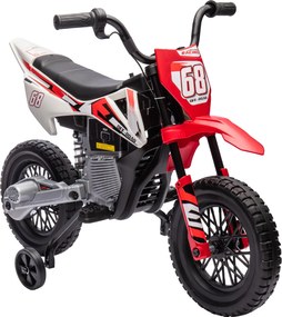Moto Elettrica per Bambini con Rotelle e Indicatore di Carica Rosso...