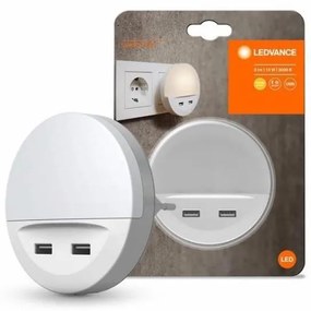 Ledvance - Luce notturna a LED in presa con sensore LUNETTA 2xUSB LED/13W/230V