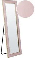 Specchio da terra in velluto rosa 50 x 150 cm cornice decorativa con supporto glamour da terra sospeso per armadio camera da letto soggiorno