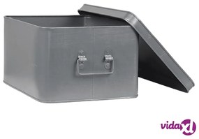 LABEL51 Scatola Portaoggetti Media 35x27x18 cm XL Grigio Anticato