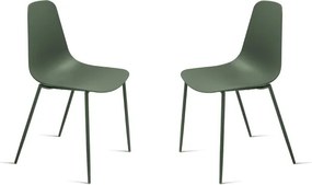 Sedia in polipropilene Verde con gambe in metallo LUANA 2 sedie