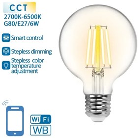 Lampadina LED dimmerabile FILAMENT G80 E27/6W/230V 2700-6500K Wi-Fi - Aigostar