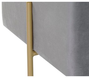 Poggiapiedi DKD Home Decor Scandi Grigio Dorato Metallo Velluto 42 x 42 x 45 cm