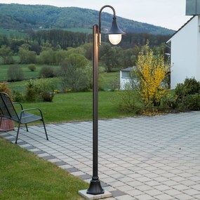 Lampione Lindby Daphne, 1 luce, nero, altezza 220 cm, alluminio