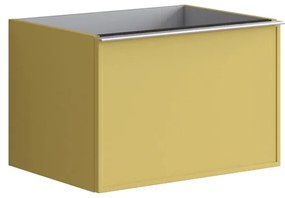 Mobile da bagno sotto lavabo Pixel frame giallo laccato L 60 x H 40 x P 45.5 cm 2 cassetti, lavabo non incluso