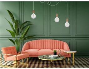 Lampadario a sospensione con filo MIROS 3xE27/60W/230V ragno bianco/rame