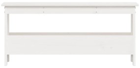 Panca da Ingresso Bianca 100x28x45 cm in Legno Massello di Pino
