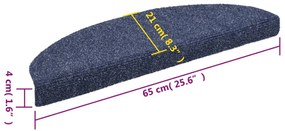 Tappetini Autoadesivi per Scale 15 pz 65x21x4 cm Blu