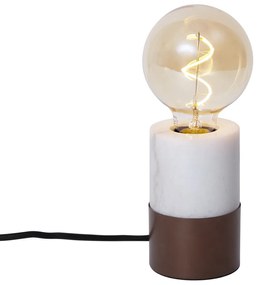 Lampada da tavolo moderna bronzo con marmo bianco - Marissa