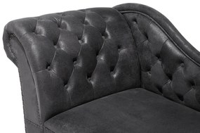 Chaise longue vintage sinistra in pelle sintetica grigia NIMES Beliani