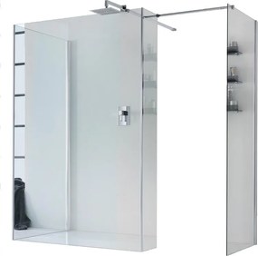 Box doccia walk-in Wens, vetro 6 mm, H 200 cm, profilo cromo