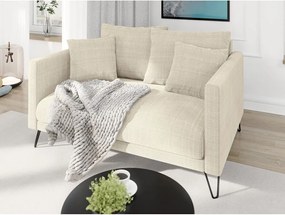 Divano color crema con rivestimento in ciniglia 140 cm Freya – Ropez