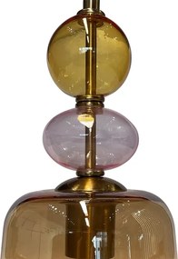 Lampadario a sospensione con cavo TROPEA 1xE27/15W/230V nero/beige fumato/rosa